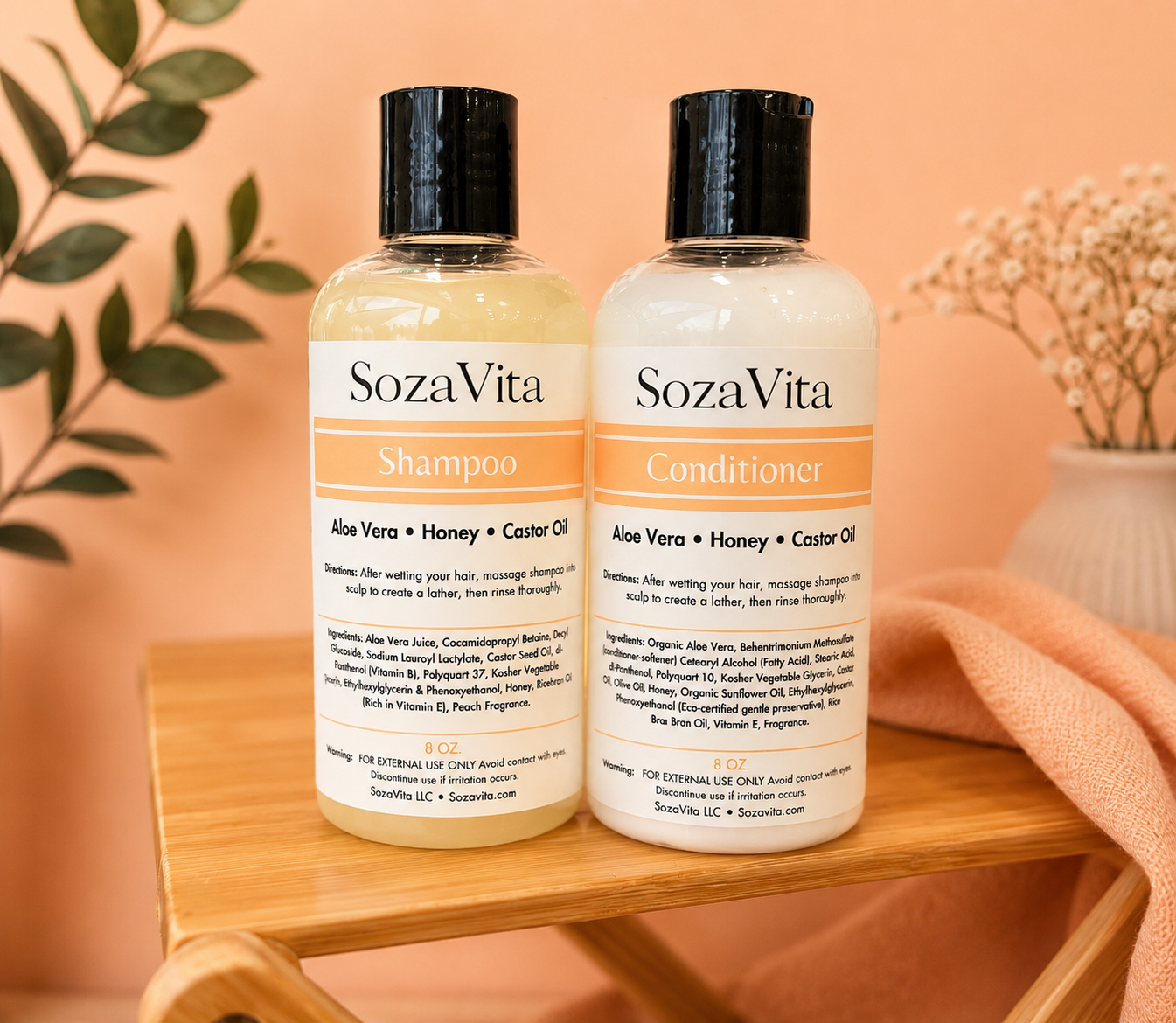 Liquid Shampoo & Conditioner Honey Peach